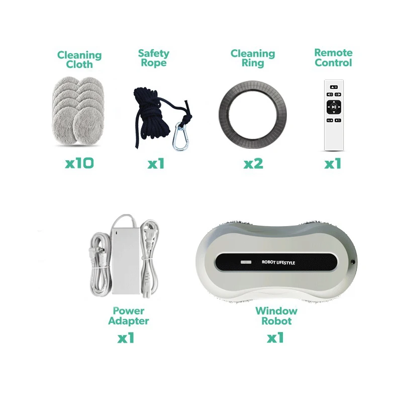 2024 Window Robot Cleaning APP Robotic Glass Washer Appliance Two Sides Spray Water Anti-falling 3000Pa Robot Vacuum Cleaner 6