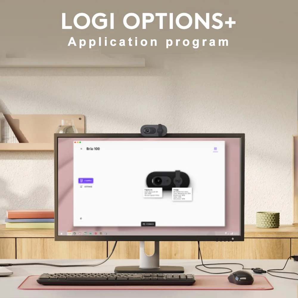 Logitech Brio 90 high-definition network camera, computer camera 1080P, external USB with microphone privacy cover