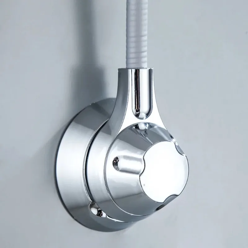 No Drill Shower Head Holder Adjustable Universal Showerhead Bracket with Adhesive Sticker Bathroom Wall Mount Accessory showerhead holder