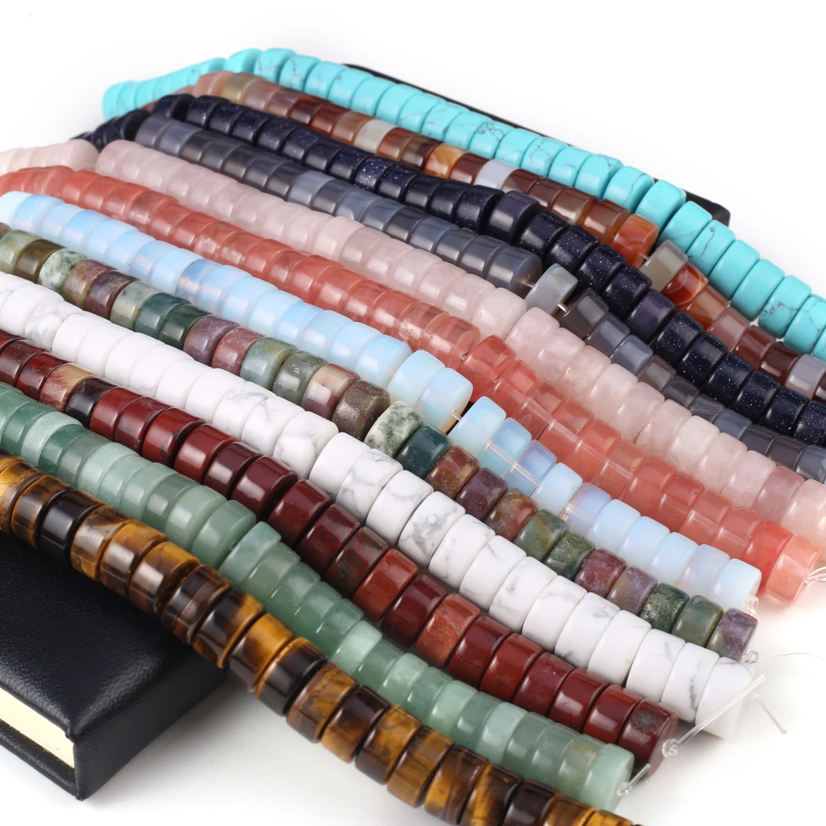 

Natural Stone Beads Rose Crystal Agate Tiger Eye Stone Spacer Beads 6x12mm Jewelry Making DIY Necklace Bracelet Accessories