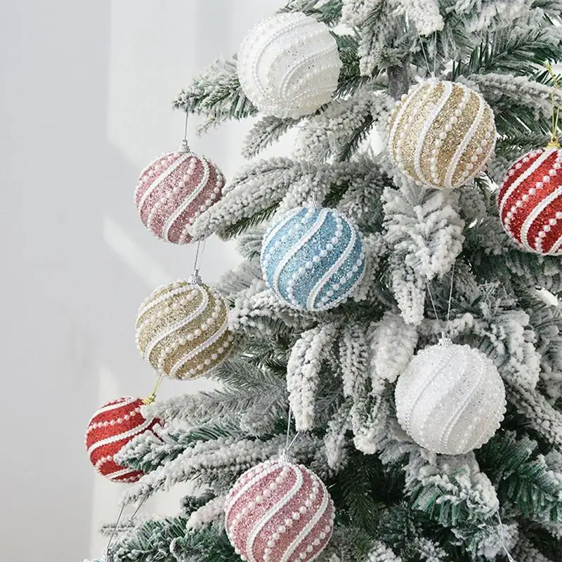 

2024 Christmas Balls Christmas Tree Decorations Xmas Ornaments 8cm Ball New Year Gifts Noel Navidad Home Pendants Decor