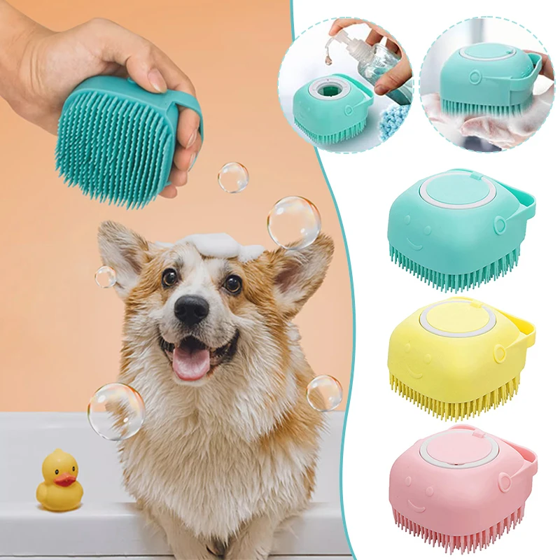 Silicone Pet Dog Cleaning Brush  Brush Dog Puppy Massage Shower - Pet Bath  Brush - Aliexpress