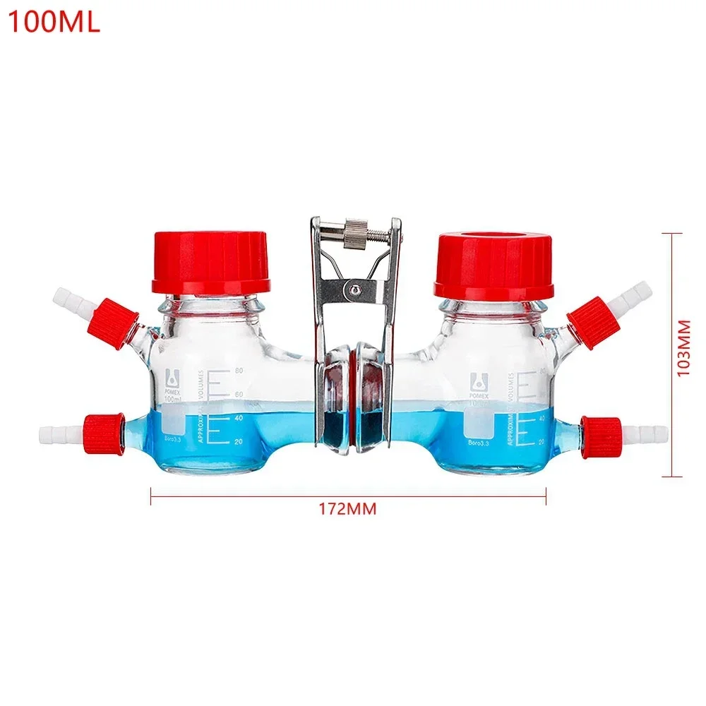 1PCS 100ML/250ML/500ML MFC Microbial Reactor Microbial Fuel Cell Chemical Cell Box Leak-Proof Glass Electrolytic Anaerobic