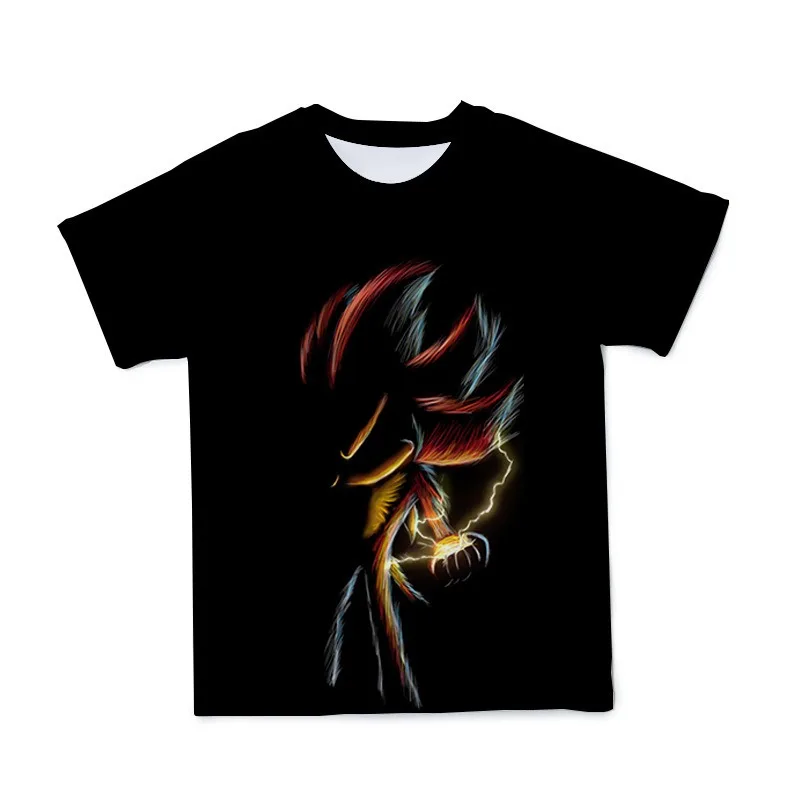 thumbnail image 1 of Camisetas de gran tamaño de Sonic The Hedgehog, camisetas con impresión digital 3D, camisetas de verano de manga corta con dibujos animados para niños y niñas, 1 of 5