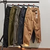 Four Seasons Japanese Retro Tapered Casual Pants Men's Fashion 100% Cotton Washed Loose Straight CityBoy American Cargo Trousers 2