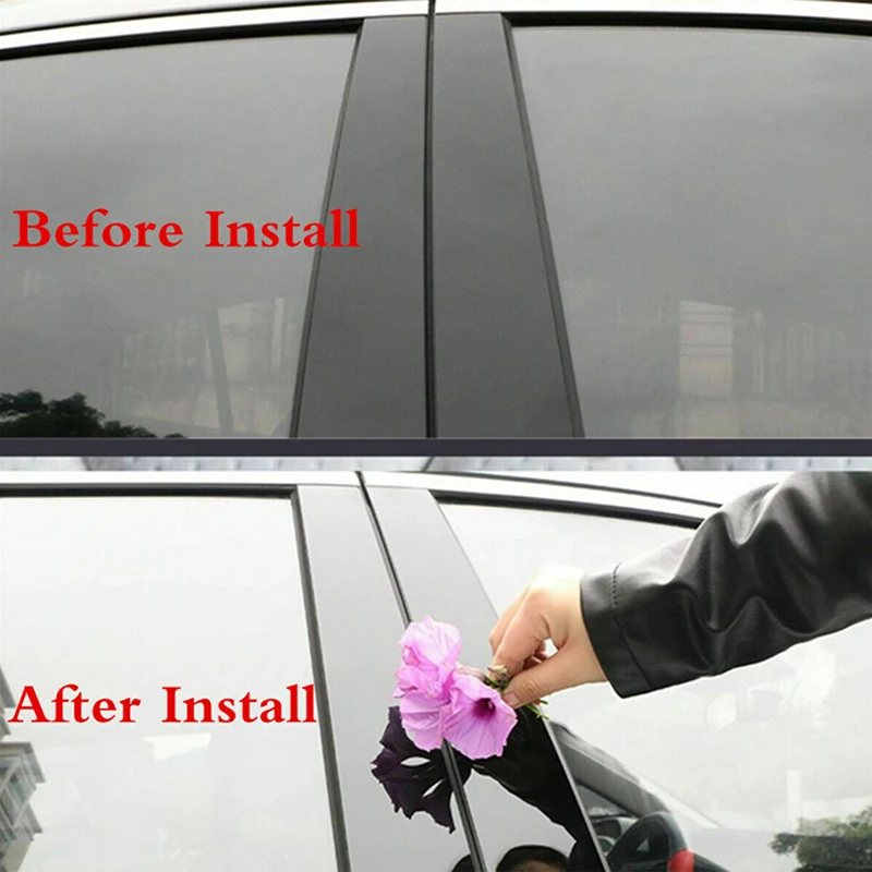 Car Window Trim Fit For Porsche Macan 2014-22 Black Pillar Posts Door Window Trim Cover