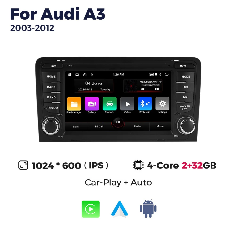 MEKEDE 2+32G Carplay for Audi A3 8P 2003-2011 S3 RS3