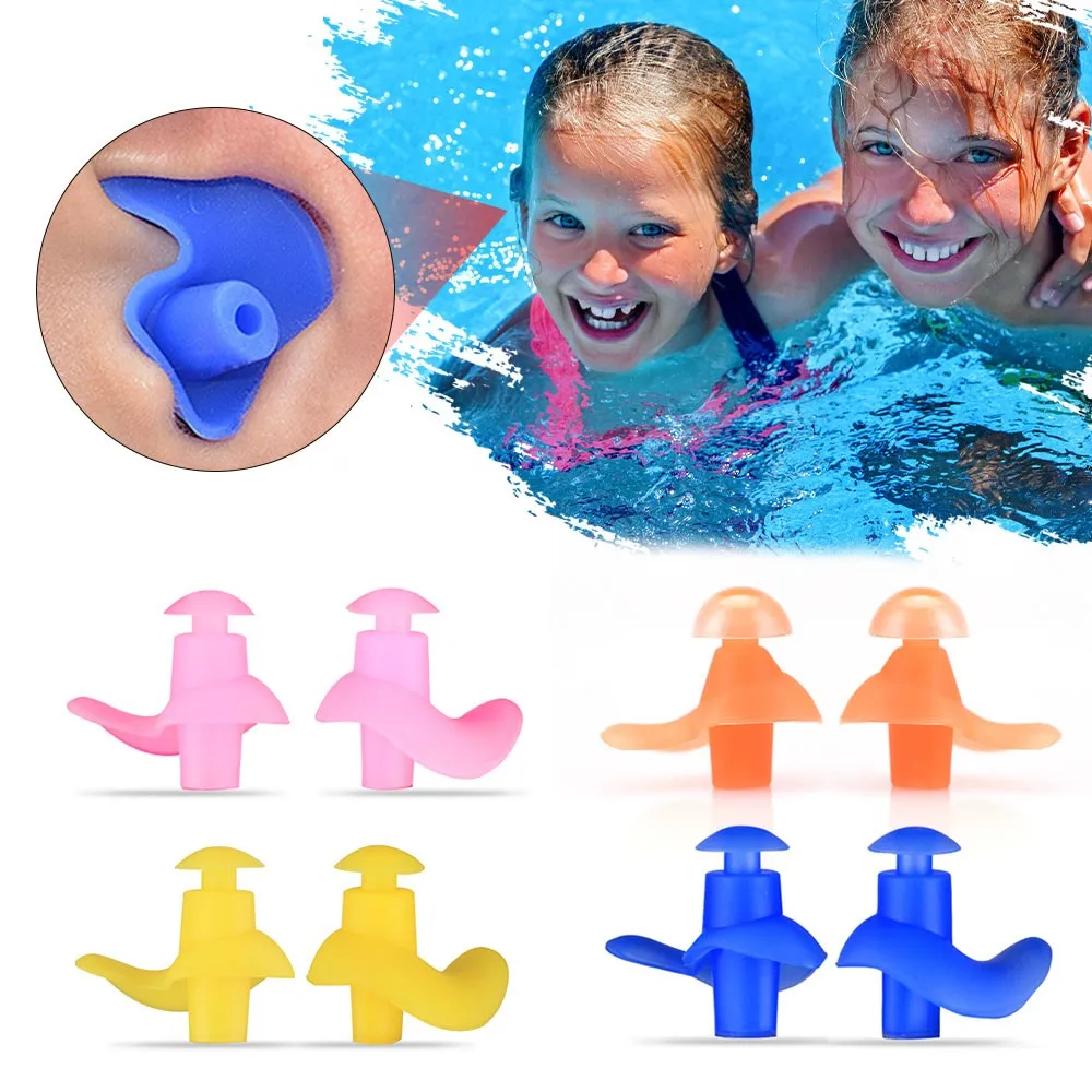 

1 Pair Soft Silicone Ear Plugs Waterproof Dustproof Earplug Sports Ear Plugs Noise Reduction Earbuds Swimming Accessories