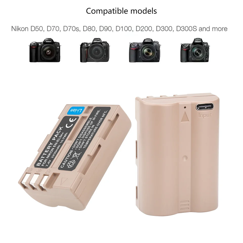 DSTE EN-EL3E ENEL3E (2200mAh/7,4V) Batteria Agli Ioni Di Litio