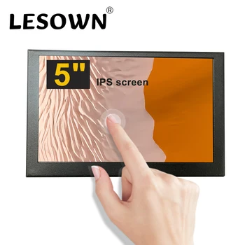 LESOWN 5 인치 HDMI 디스플레이 미니 모니터 Computador AIDA 64 PC 케이스 800x480 터치 스크린 모니터 IPS 5 