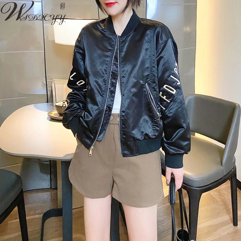 

Women Baseball Uniform Varsity Jacket 2023 New Long Sleeve Y2k Short Coat Spring Autumn Vintage Motorcycle Bomber Racer Overcoat