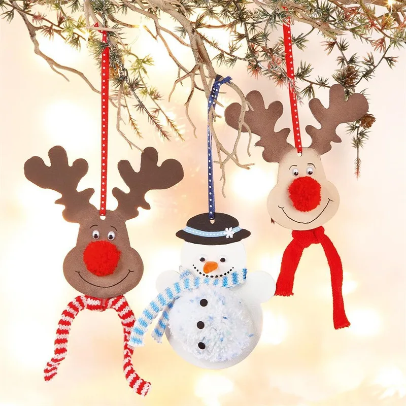 MintHome-Knitting Woolen Thread Christmas Ribbons, Deer Snowman, Scarf, Bow Material, New