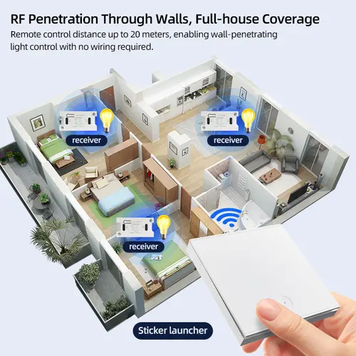 Wireless Smart Light Switch Without Neutral RF 315Mhz Mini Receiver Moudle 220V 110V Push Button Remote Control Lamp Single Live - Image 5