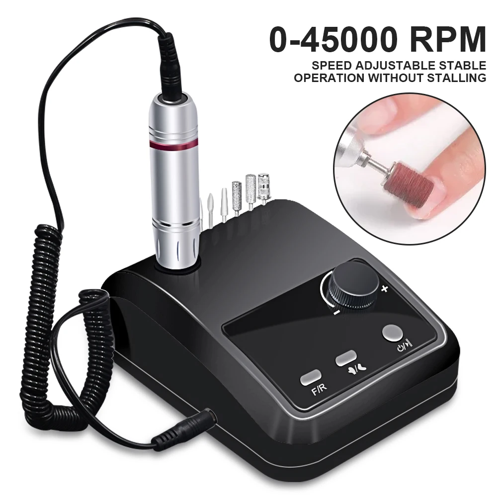 45000 RPM Electric Nail Drill Machine for Nails Electric File HD Display Metal Manicure Pen Professional nail lathe Sander 5