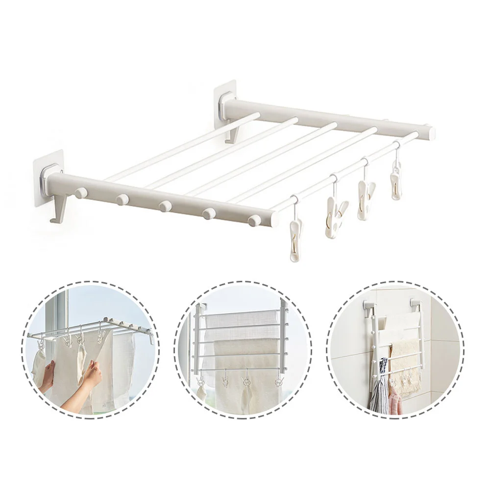 

Hangers Clothing Drying Rack Folding Clothes Racks Laundry Household Coat White