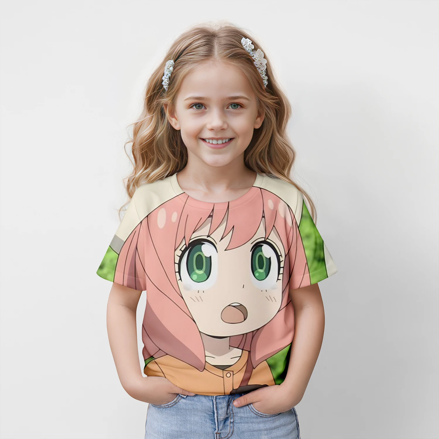 Kids Anime Japanese Spy X Family Anya Forger Graphic Print T Shirt Streetwear Men Women Fashion Short Sleeve 100-5XL T Shirt 4