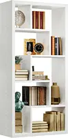 6-Shelf Industrial Bookshelf White Etagere Bookcase Tall Storage Display Bookshelf with Thicken Shelf 1