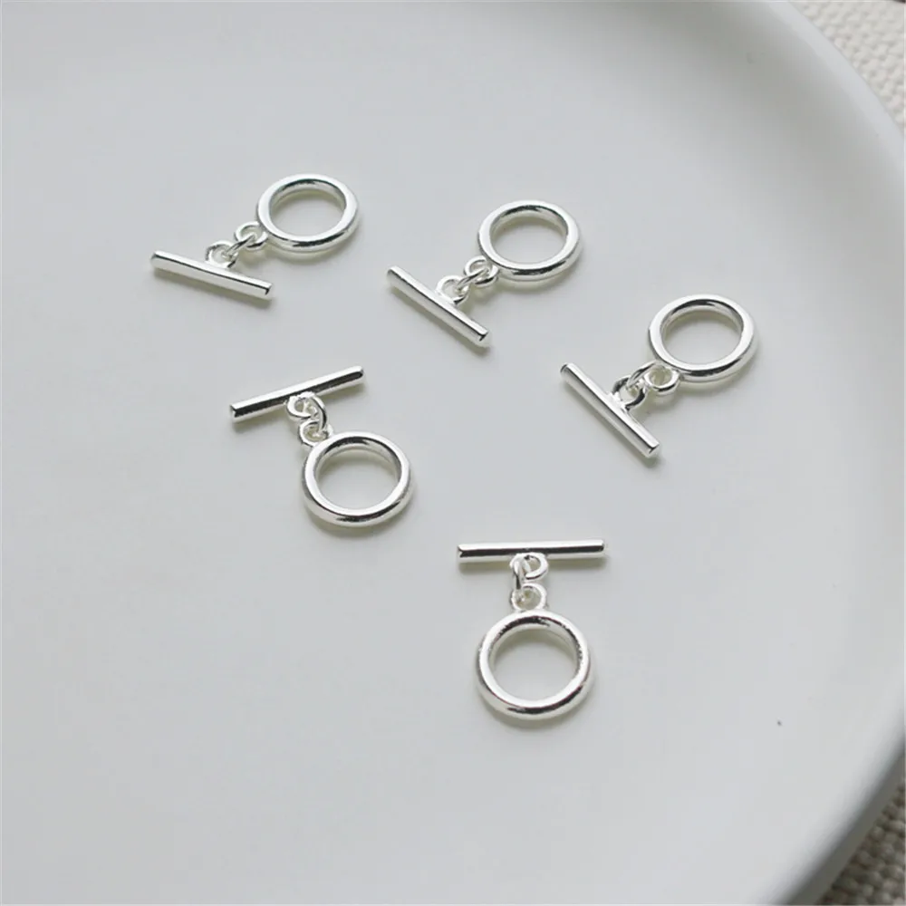 

Silver color retaining accessories straight bar IQ buckle bracelet buckle OT buckle 10mm connection handmade DIY jewelry buckle