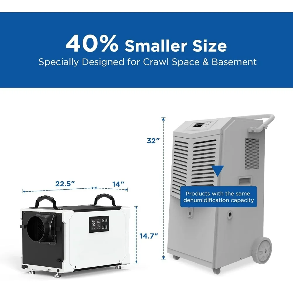 145 Pints Commercial Dehumidifier with Pump and Drain Hose, Crawl Space dehumidifier Basement, Commercial Dehumidifier