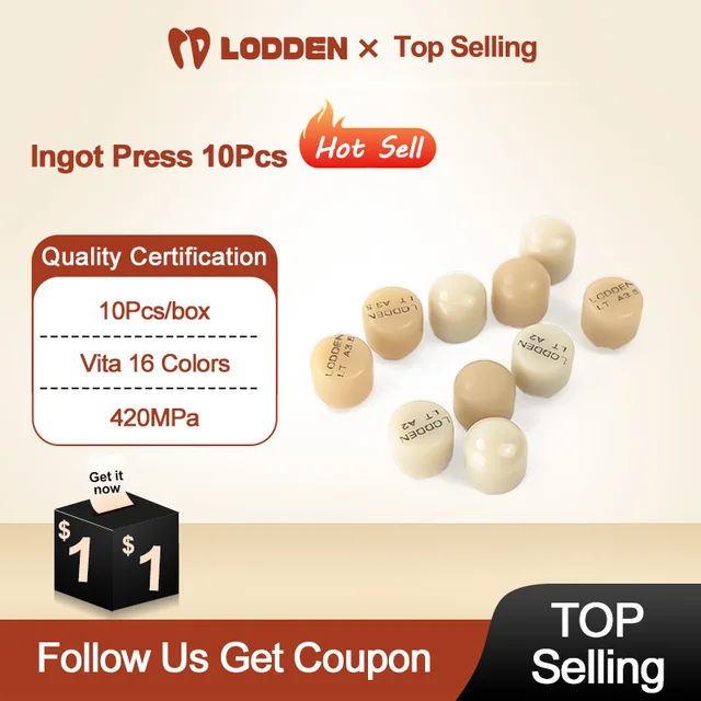 10Pcs Dental Press Lithium Disilicate Glass Ceramic Block Ingots High-Quality HT/LT for Ultra-thin Veneer Dentist Materials