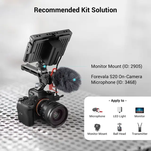 SmallRig NATO 상단 핸들 라이트 3766은 휴대용 카메라 핸들로 소니, 캐논, 니콘 카메라와 호환되며, 빠르고 쉬운 장착을 위한 릴리스 NATO 클램프가 있습니다.