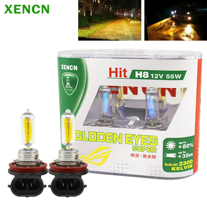 XENCNH8GoldenEyesHalogenAutoHeadlight12V55W2300KSuperYellow
