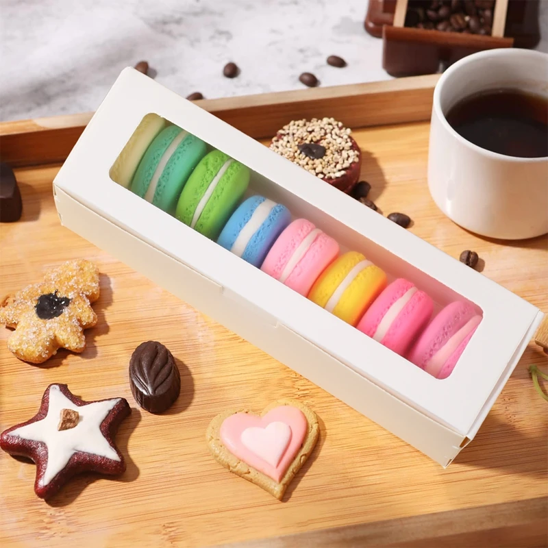 12Pcs Macaron Boxes with Clear Window, Transparent Cookie Packaging Gift Box for Macaro... - SKU MBW02132 - UGI Packaging
