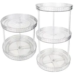 Dual - Tier Rotating Spice Rack - Kitchen Tabletop Condiment Organizer (TwoThreelaydiamonds2)