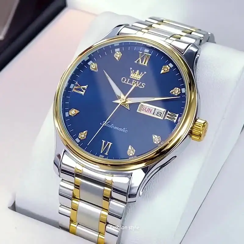 Мужские механические Спортивные часы OLEVS роскошные брендовые наручные с