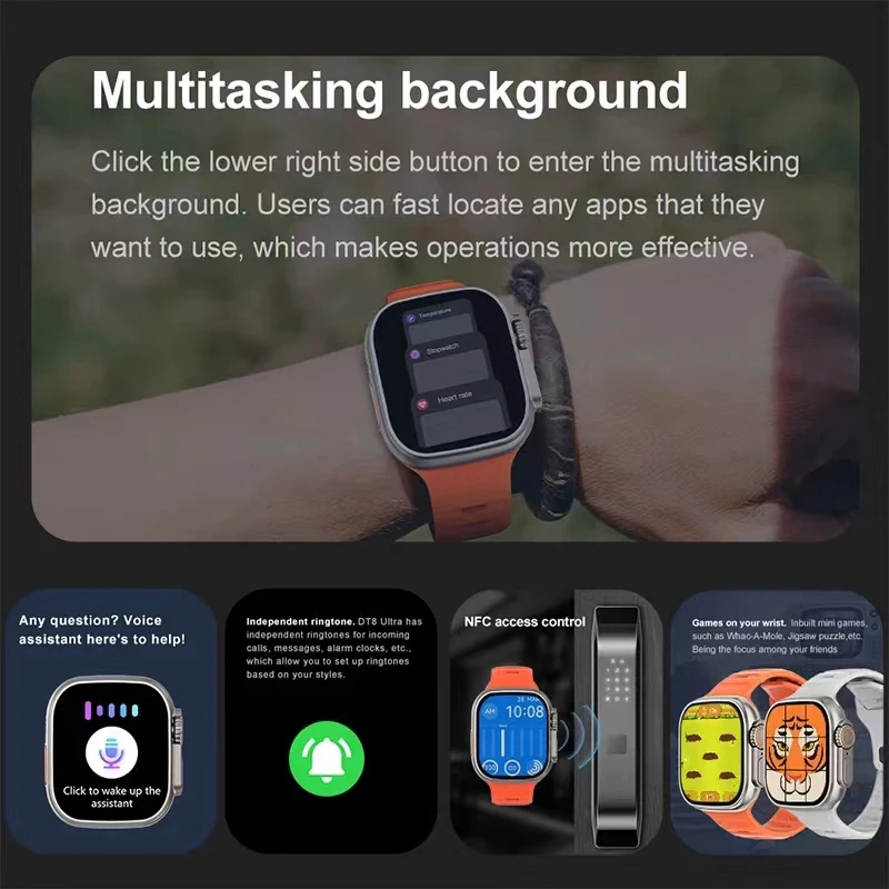 2023 U8 ø AP8 Ʈ ġ    ȭ NFC 2,1 ġ IP68 Waterpro Smartwatch  