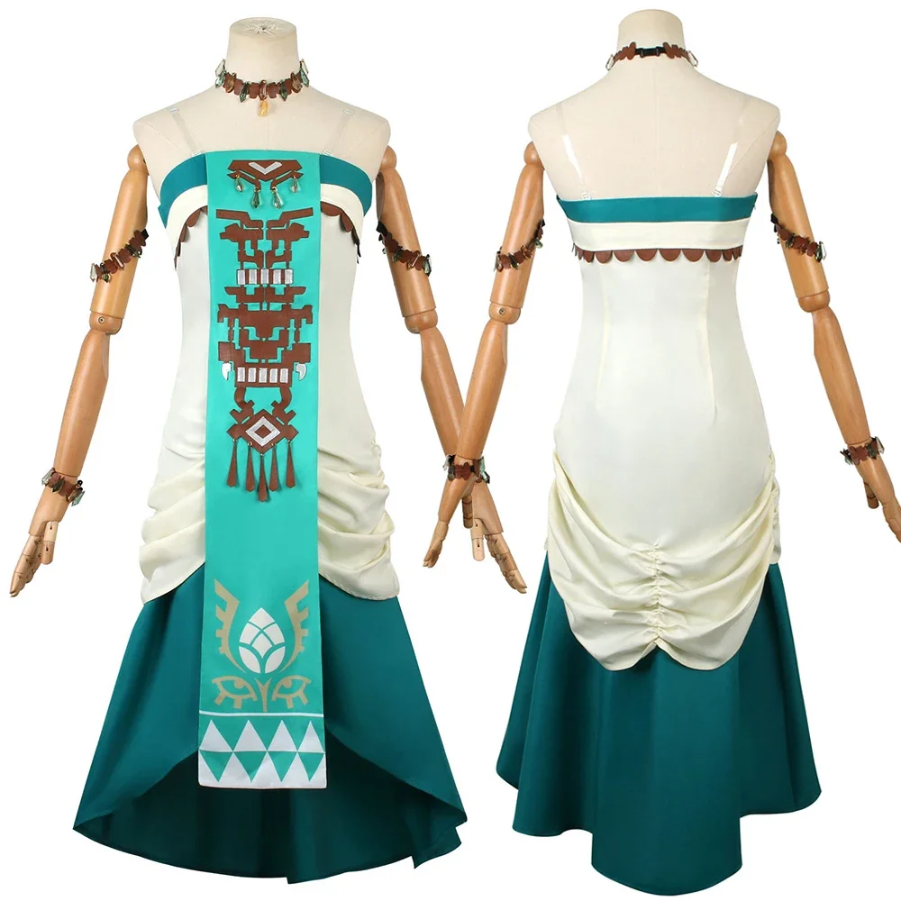 

New 2024 Game Zelda Princess Cosplay Dress Suit Adult Women Halloween Costume Party Outfit Carnival Uniform