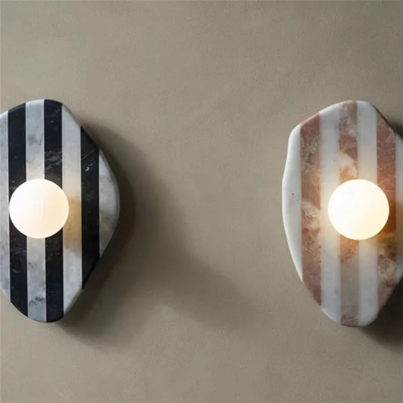 Natural marble wall lamp Irregularly Striped wall light for Living Room Restaurant bedroom Hotel Colored stone wall lamp 3