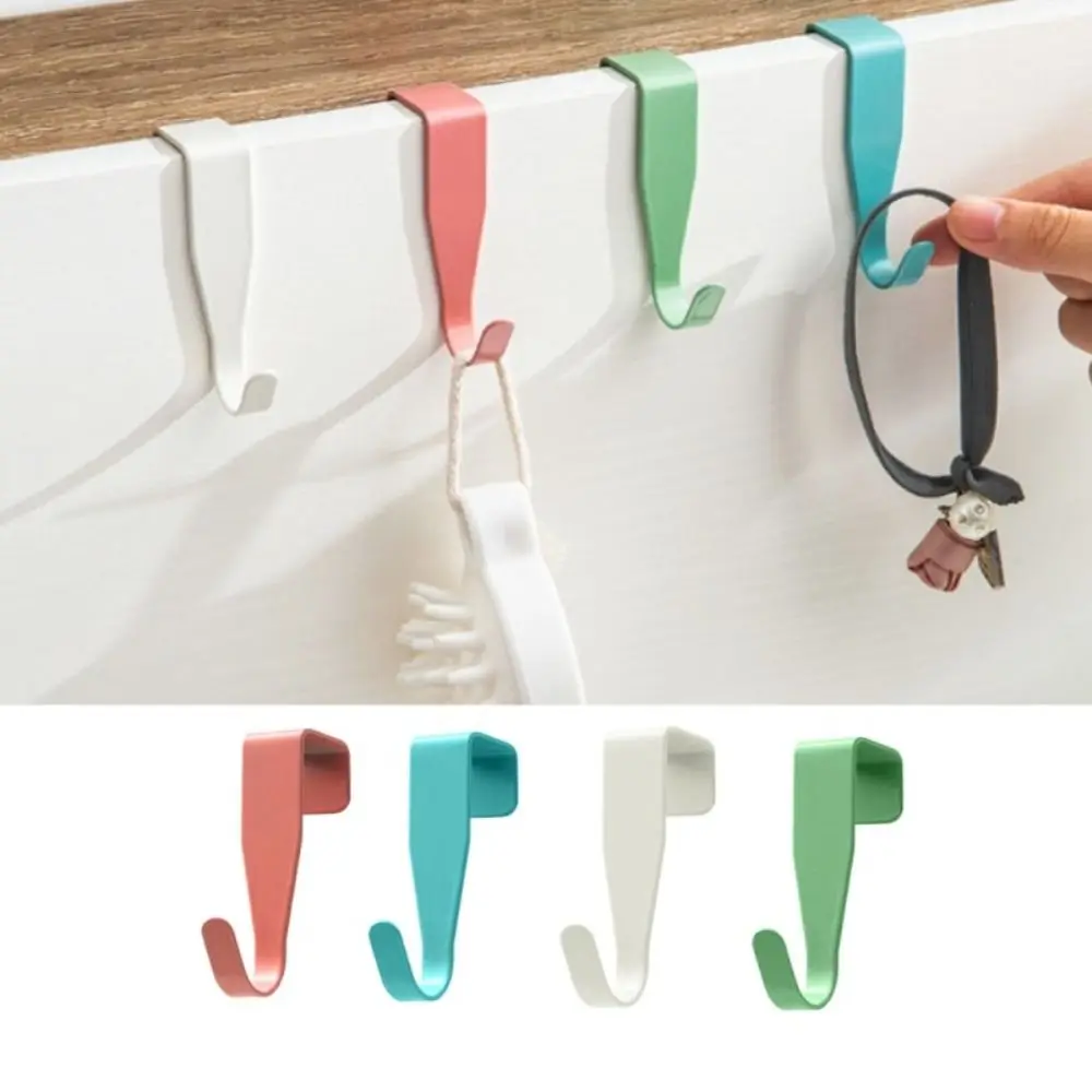 Cabinet Door Hook 4PCS Colorful Kitchen Door Rear Hanger Drawer Office Table Key Bag Storage Hook For Home Bathroom Accessories storage hook,door hook