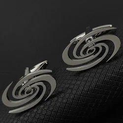 Cufflinks for Mens Personality Whirlpool Spiral Shape Man Shirt Cufflink Button Luxurious Stainless Steel Jewelry Gifts One Pair