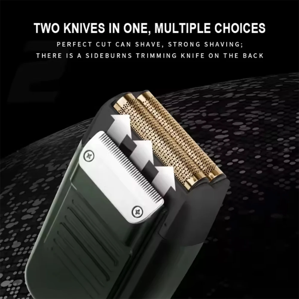 Original Kemei KM-2026 KM-2027 2 In 1 Rechargeable Electric Shaver LCD Reciprocating Razor For Men USB Charging Beard Trimmer