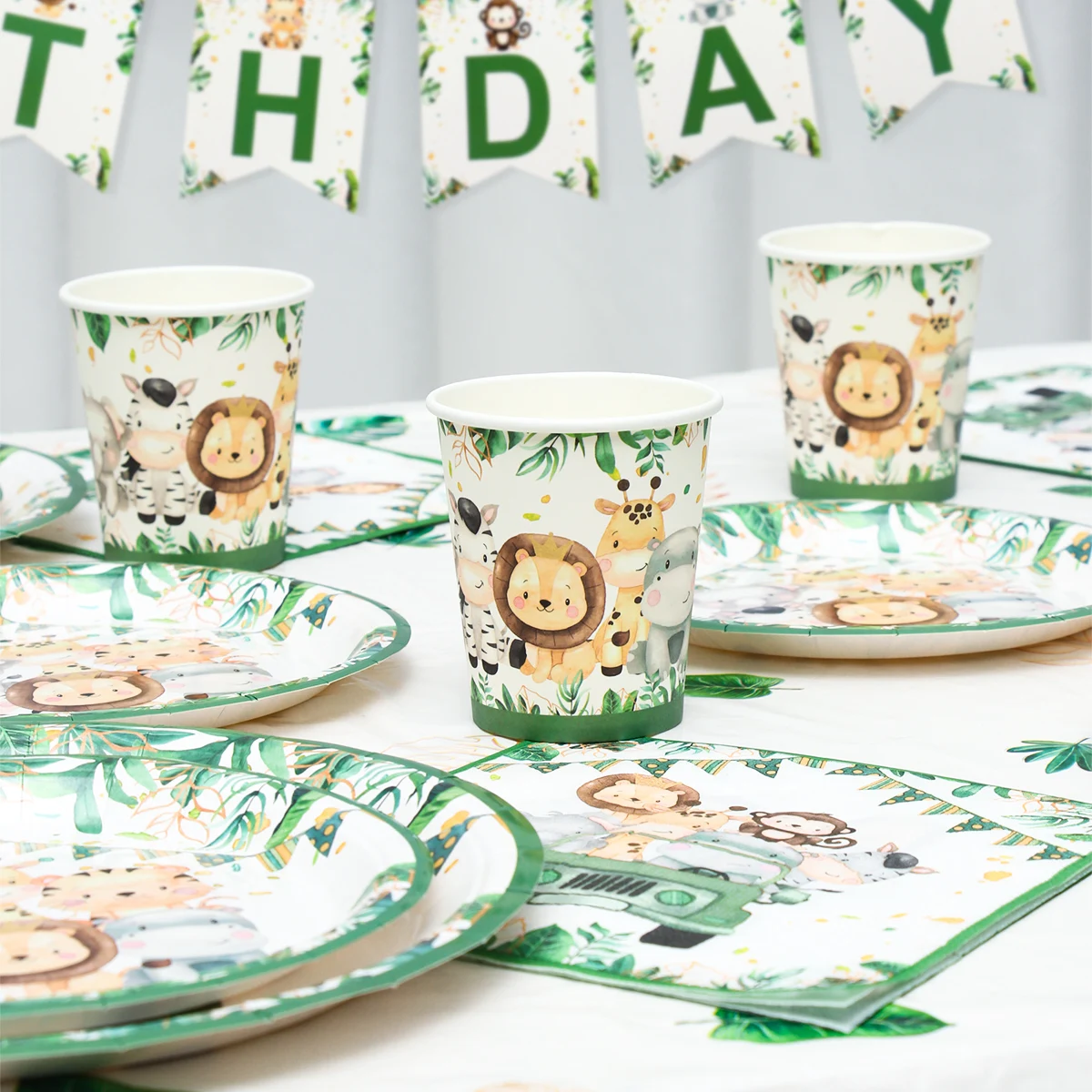 Cubiertos Para Bebe Juego De Vajilla Para Fiesta Jungle Safari, 24