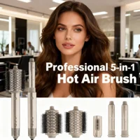 Sèche-cheveux professionnel 5 en 1 à moteur sans balais haute vitesse, ioniseur automatique, bouclage professionnel, air chaud et froid 1