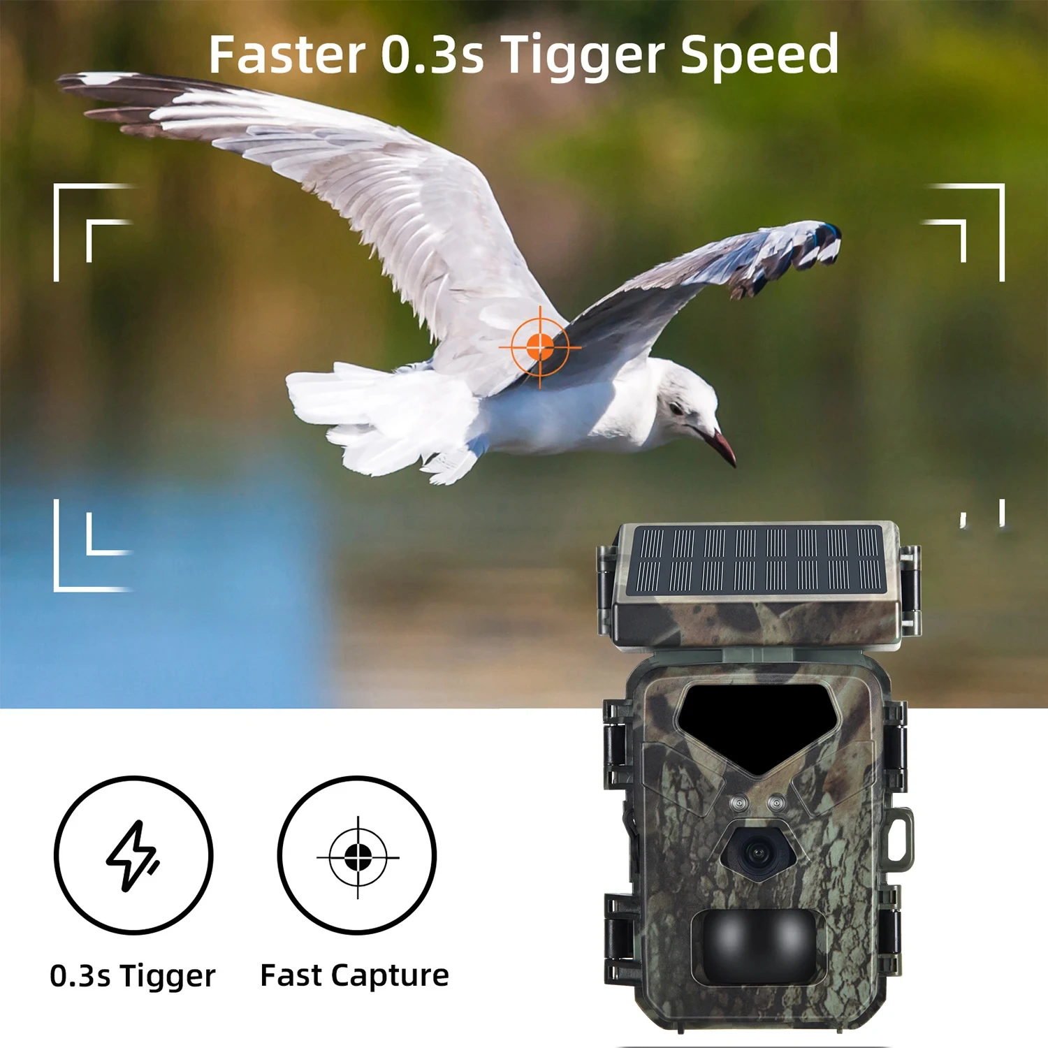 Hunting Trail Camera Solar Hunting Trail Camera Mini700 24MP/1080P HD Infrared Night Vision Wildlife Observation Cam Charging Surveillance Traps Phot