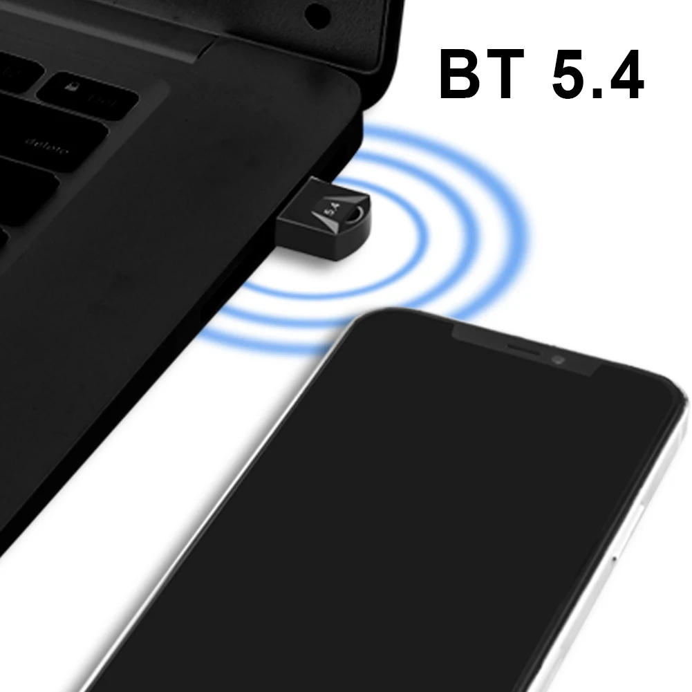 USB 블루투스 호환 5.4 어댑터, 무선 동글 드라이버 프리 지원, 컴퓨터 데스크탑 노트북용, Windows 11, 10/8.1