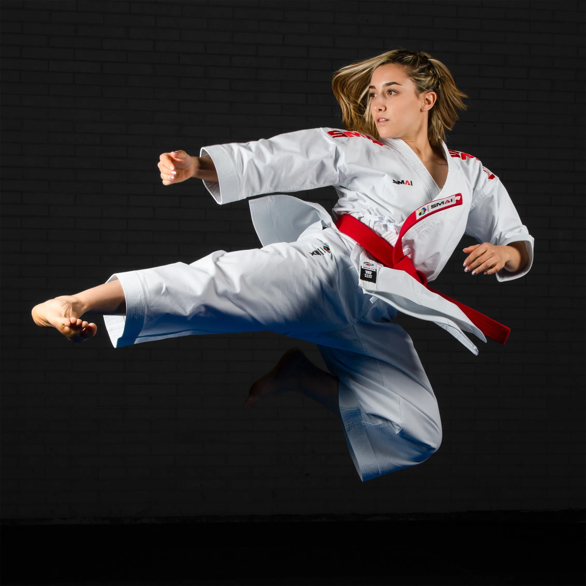 Фото (3C) 14OZ Премиум KATA GI - KAMINARI X Оригинальная Kata karategi GI SMAI официальная форма для каратэ Kata, каратэги Kata WKF одобренная №1