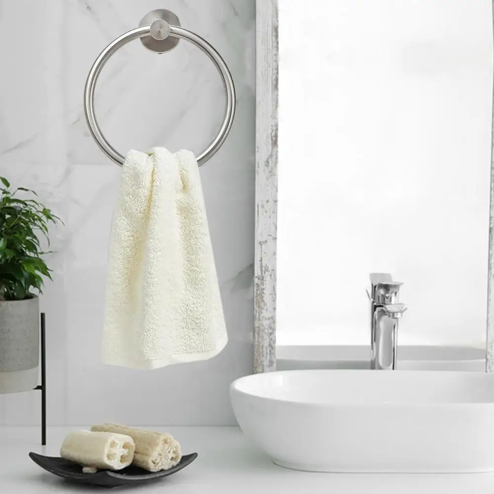 Shower Towel Ring Bathroom Towel Holder Modern Minimalist Stainless Steel Ring Heavy Duty Holder for Bath