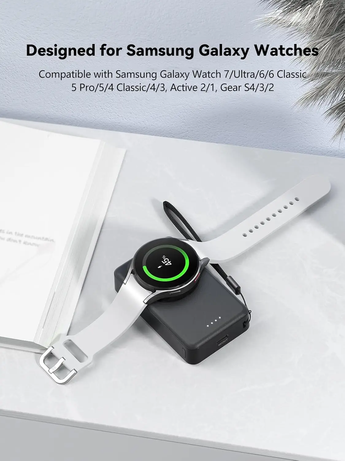 Portable Charger Galaxy Watch 7 Ultra 6 Classic 5 Pro 4 3 Active S4 S3 Spare Battery Pack Watch Magnetic Wireless Power Bank
