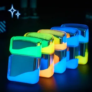 Nuevo encendedor luminoso de arena movediza con forma hermosa única, encendedor de varios colores, regalo para hombres 1