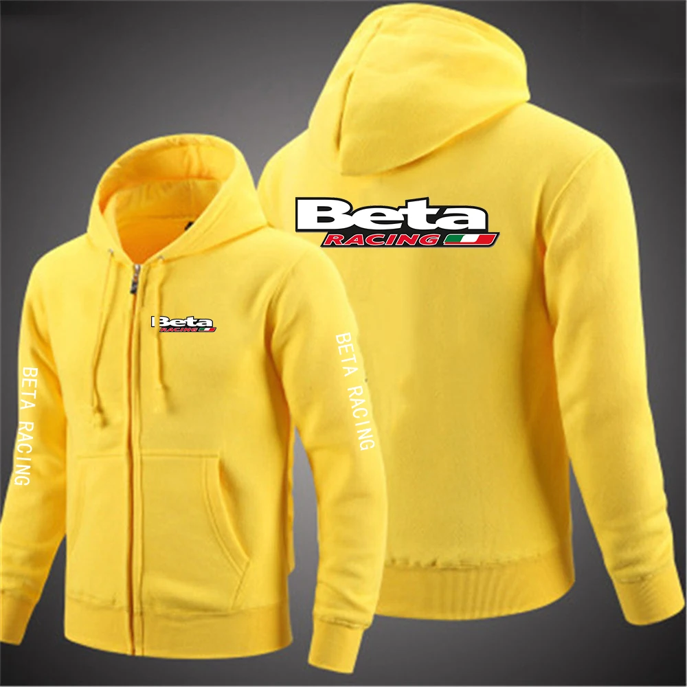 2023 Spring Autumn Men's Beta Racing Motocross Motorcycle Logo Print High Quality Fashion Zip Solid Color Classic Loose Hoodies