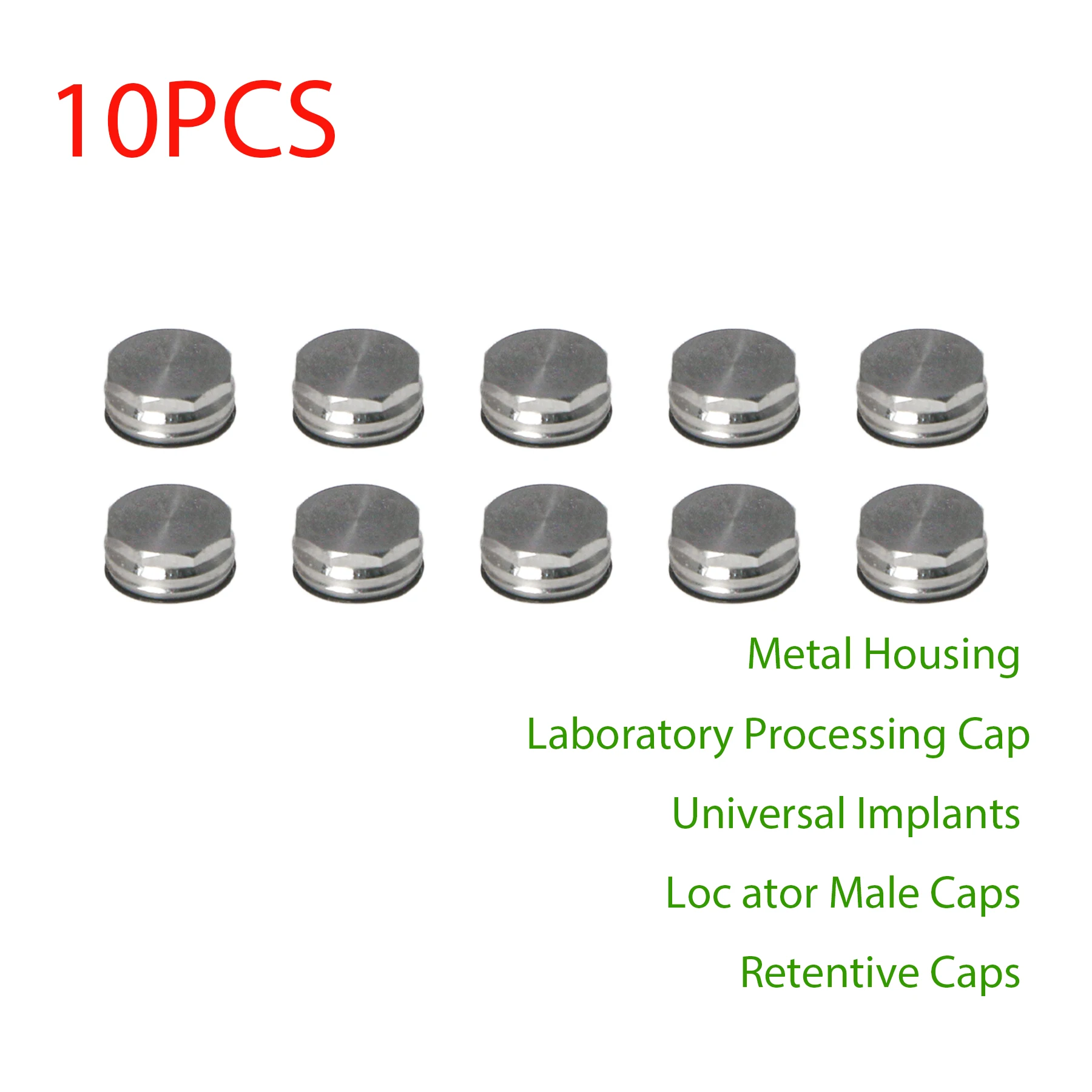 10Pcs Dental Implant Retentive Caps Inserts – Strong, For Locator Abutments (Dental Lab Use) - View #3