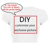 Diy Your Own Design Print Pattern Customize Summer Short Sleeve O Neck Solid Color Cropped Navel Women Crop Tops Fashion T-Shirt 3
