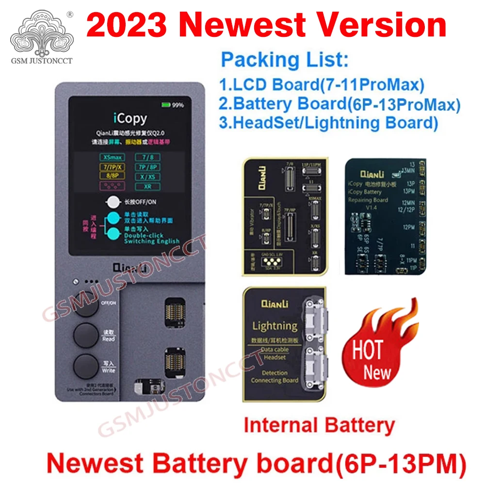 

3 in 1 iCopy Plus 2.2 True Tone Light Sensor Battery Repair 8 X XS MAX XR 11 pro max Vibrate Read/Write/Edit Recovery Programmer