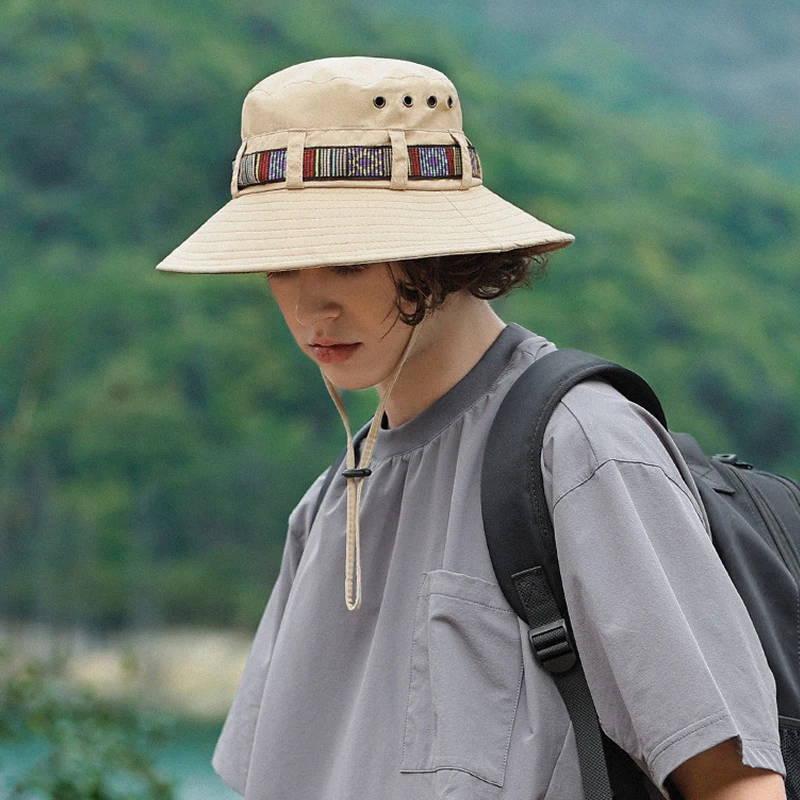 Summer Bucket Hat for Men Women Outdoor Fishing Mountaineering Hiking Anti UV Sunscreen Hat Quick drying Sweat-absorbing