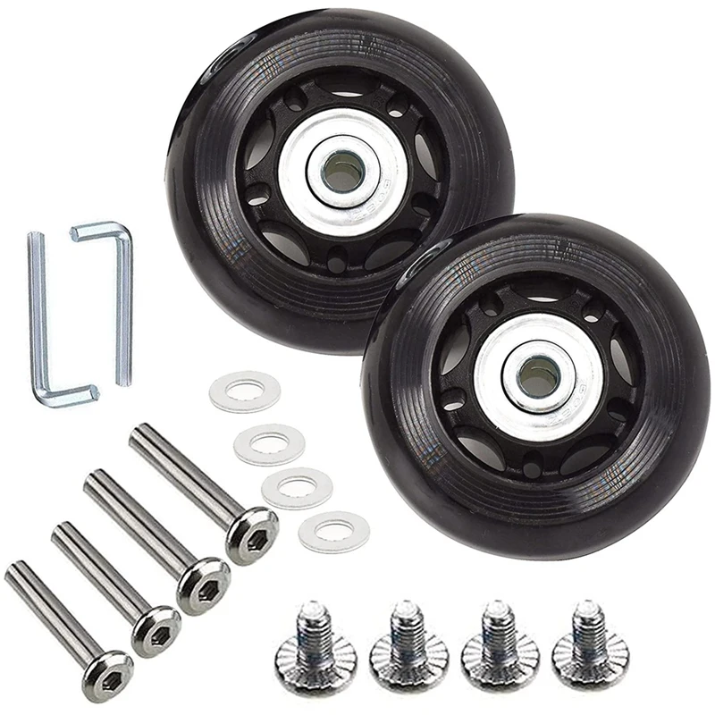 Suitcase Luggage Wheel Spare Parts Rubber Universal Wheels Swivel Caster Bearingtool (OD:75 W:24 ID:6 Axles:36/ 40Mm)