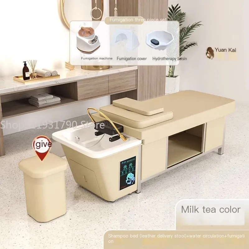 Head Spa Shampoo Bed Wash Hair Massage Steel Water Circulation Head Hair Therapy Lettino Massaggio Salon Equipment MQ50SC